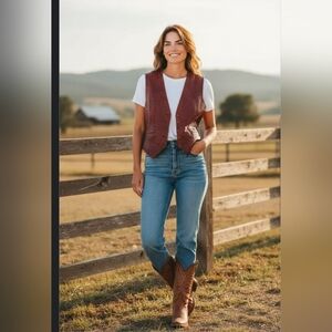 Real Osterich Skin Womens Vintage Vest Size Small